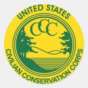 Herdenking van het CCC Civilian Conservation Corps Ronde Sticker