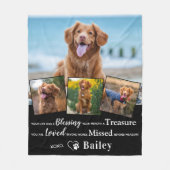 Herdenking van het Dog Memorial 4 Foto van Custom  Fleece Deken (Voorkant)