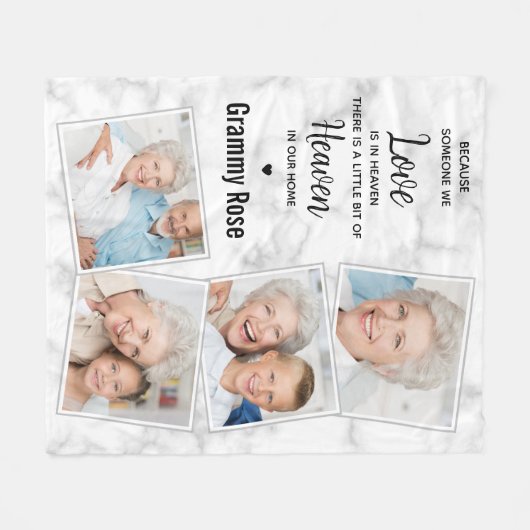 Herdenking van het gezin Memorial Foto Collage Fleece Deken (Voorkant (Horizontaal))