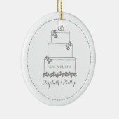 Herdenking van het huwelijk keramisch ornament (Rechts)