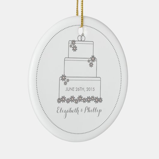 Herdenking van het huwelijk keramisch ornament (Rechts)