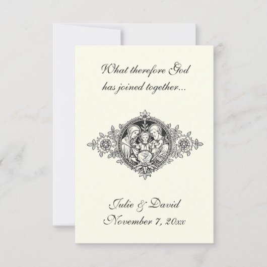 Herdenking van het katholieke huwelijk voor de Hei Bedankkaart (Voorkant)