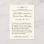 Herdenking van het katholieke huwelijk voor de Hei Visitekaartje (Achterkant)