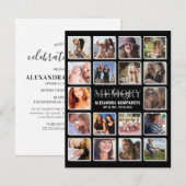 Herdenking van het leven 18 Foto Uitvaart Kaart (Voorkant / Achterkant)