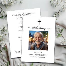 Herdenking van het leven 1 Foto-herdenkingskruis Programmakaart