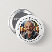 Herdenking van het leven 1 speciale foto ronde button 5,7 cm (Voorkant /achterkant)