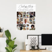 Herdenking van het Leven 21 Foto Collage Herdenkin Poster (Thuiskantoor)