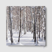 Herdenking van het leven Aspenbomen in sneeuw Aang Gastenboek (Achterkant)