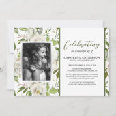 Herdenking van het leven botanische bloemenfoto kaart (Voorkant)