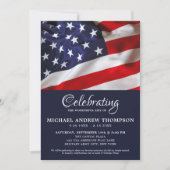 herdenking van het leven door de Amerikaanse vlag Kaart (Voorkant)