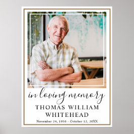 Herdenking van het leven Eenvoudige gouden lijst f Poster