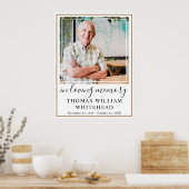 Herdenking van het leven Eenvoudige gouden lijst f Poster (Keuken)
