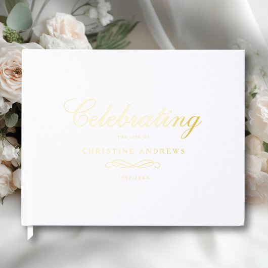 Herdenking van het Leven - Elegante Minimale Wit Gastenboek