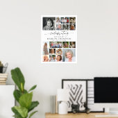 Herdenking van het Leven Foto Collage Modern Geden Poster (Thuiskantoor)