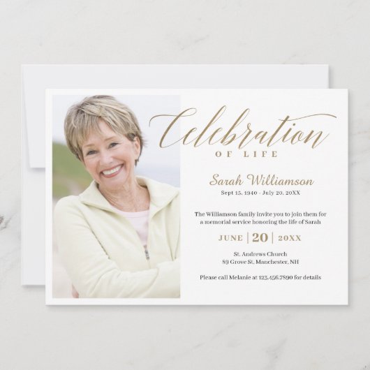 Herdenking van het leven Foto Herinnering Kaart (Voorkant)