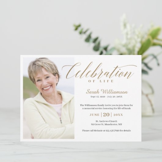 Herdenking van het leven Foto Herinnering Kaart (Staand voorkant)