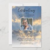 Herdenking van het Leven Foto Lucht Wolken Begrafe Kaart (Voorkant)