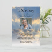 Herdenking van het Leven Foto Lucht Wolken Begrafe Kaart (Staand voorkant)