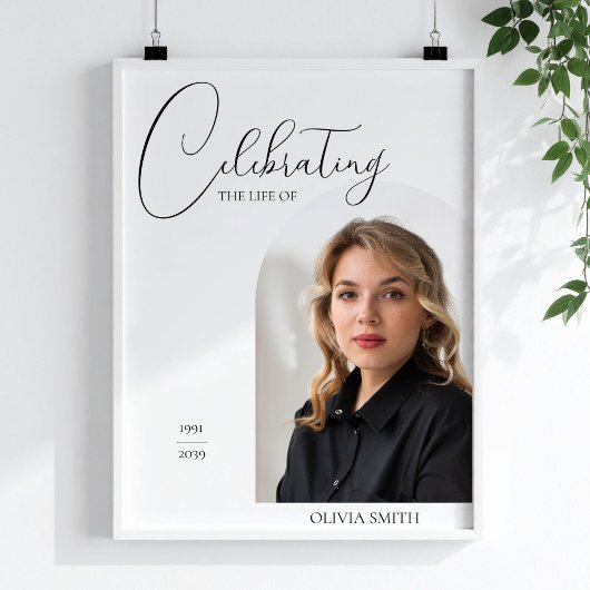 Herdenking van het Leven Foto Minimalistisch Scrip Poster