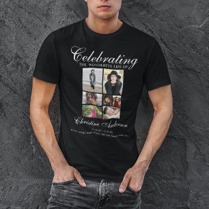 Herdenking van het leven Fotocollage-herdenking T-shirt