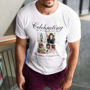 Herdenking van het leven Fotocollage-herdenking T-shirt