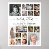 Herdenking van het leven Fotocollage Moderne herin Poster (Voorkant)