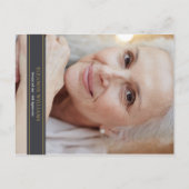 Herdenking van het leven Gouden Kruis Roos Bloemst Aankondigingskaart (Achterkant)