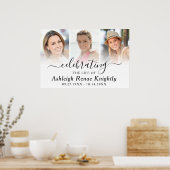 Herdenking van het Leven Herdenkings 3 Foto Banner Poster (Keuken)