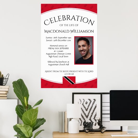 HERDENKING VAN HET LEVEN Herdenkings TRINIDAD Foto Poster (Thuiskantoor)