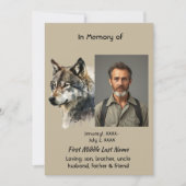 Herdenking van het Leven Herdenkings Wolf Kunst Ui Kaart (Voorkant)