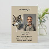 Herdenking van het Leven Herdenkings Wolf Kunst Ui Kaart (Staand voorkant)