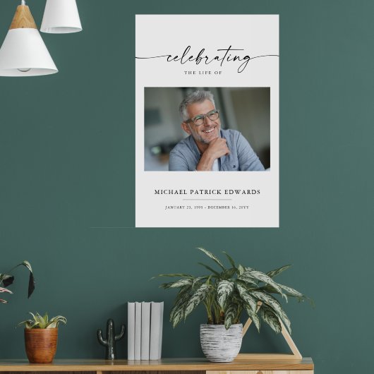 Herdenking van het leven | Herinnerings Funeral Fo Poster (Woonkamer 1)