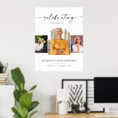 Herdenking van het Leven | Herinnerings Funeral Fo Poster (Thuiskantoor)
