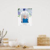 Herdenking van het Leven Hortensia Rouwposter Poster (Keuken)