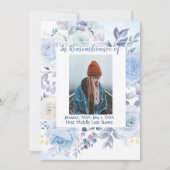 Herdenking van het leven Hummingbird Blue Roos Kaart (Voorkant)