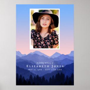 Herdenking van het leven in bergen poster