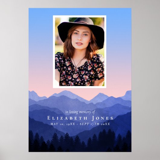 Herdenking van het leven in bergen poster (Voorkant)