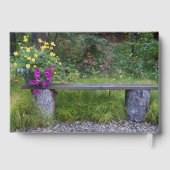 Herdenking van het leven in de Rustic Bench Flower Gastenboek (Achterkant)