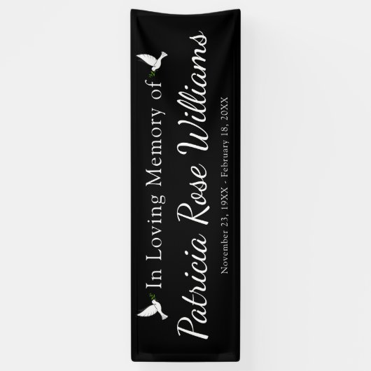 Herdenking van het leven | In het liefdevol geheug Spandoek (Verticaal)