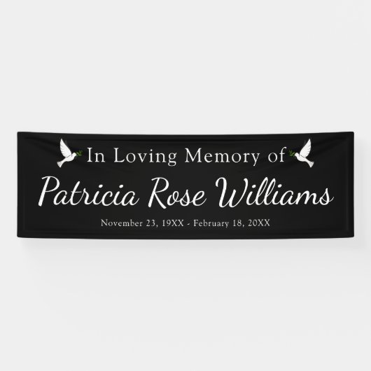 Herdenking van het leven | In het liefdevol geheug Spandoek (Horizontaal)