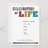 Herdenking van het leven - kleurrijk kaart (Voorkant)