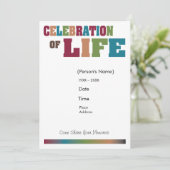 Herdenking van het leven - kleurrijk kaart (Staand voorkant)