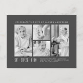 Herdenking van het leven modern eenvoudig 4 foto c briefkaart (Voorkant)