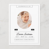 Herdenking van het leven Moderne eenvoudige foto Briefkaart (Voorkant)