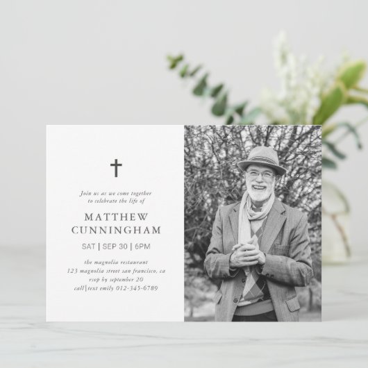 Herdenking van het leven Moderne eenvoudige kruisi Kaart (Staand voorkant)