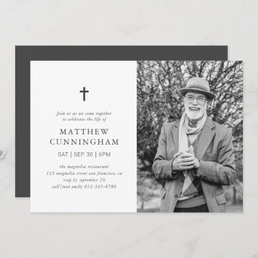 Herdenking van het leven Moderne eenvoudige kruisi Kaart (Voorkant / Achterkant)