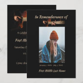 Herdenking van het leven Nodig muziekgitaar uit Kaart (Voorkant / Achterkant)