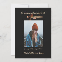 Herdenking van het leven Nodig muziekgitaar uit Kaart