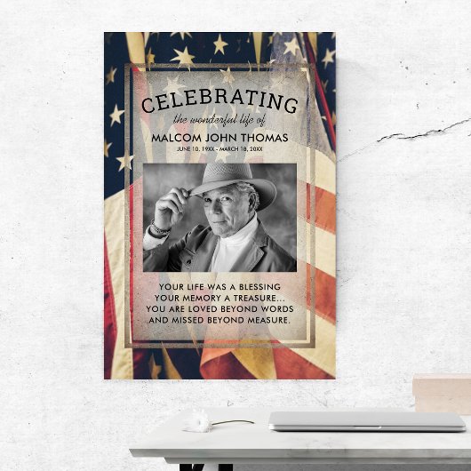 Herdenking van het leven Patriotische foto-herdenk Poster