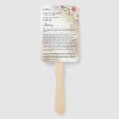 Herdenking van het leven Perzik en Goud Overlijden Handwaaier (Achterkant)